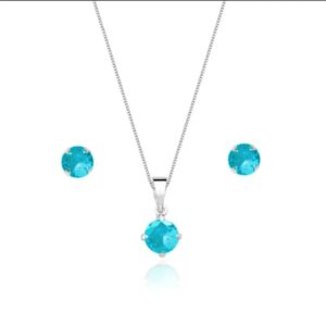 Conjunto Redondo 45 cm com Zircônia em Prata 925