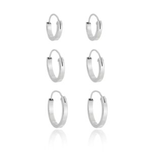 Trio de argola em Prata 925