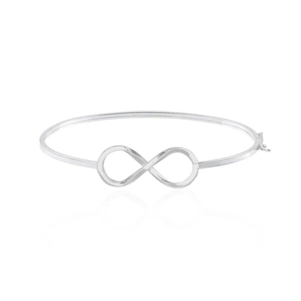 Bracelete de prata 925 Fio Quadrado com Detalhe Infinito 1.5mm 2,5g